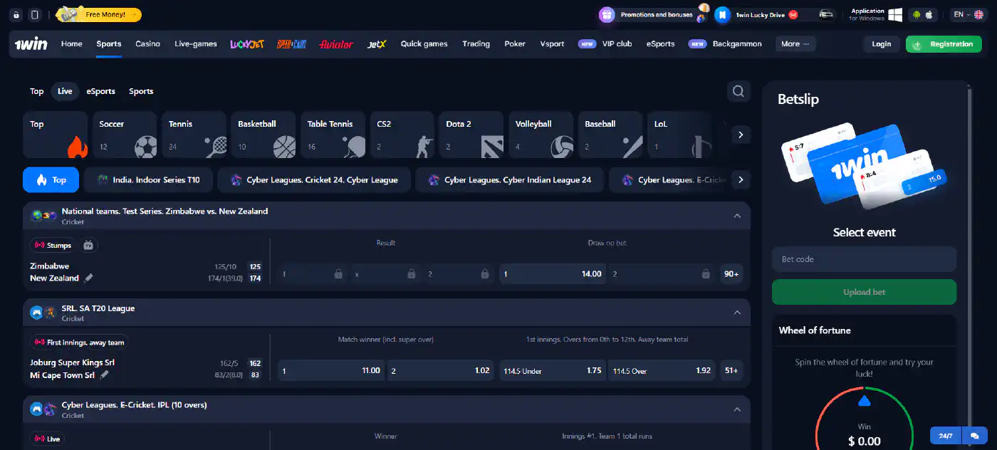 1win Online sports bets in Bangladesh with live odds